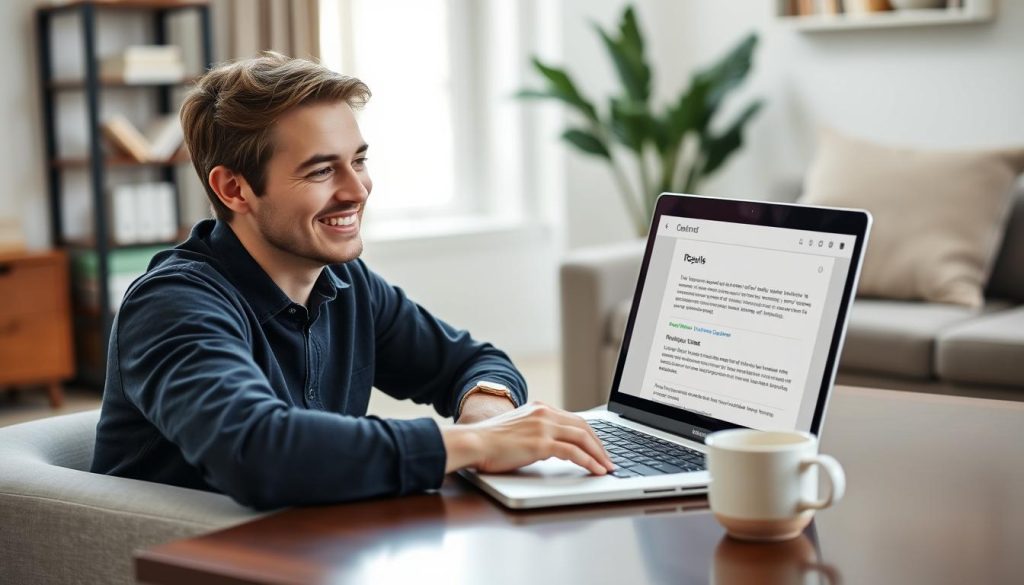 Blogger using SEOWriting.ai to create content for a personal blog