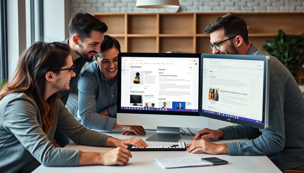 E-commerce team using SEOWriting.ai to create product descriptions