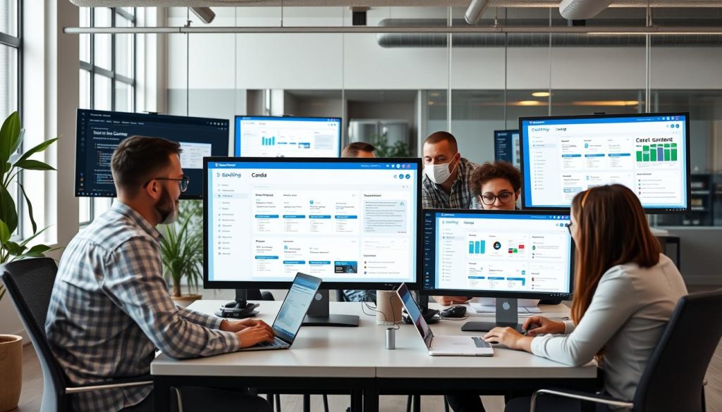 Marketing agency team using SEOWriting.ai for client content
