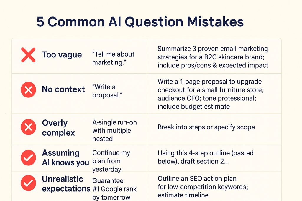 5 Common AI Question Mistakes -aihika.com