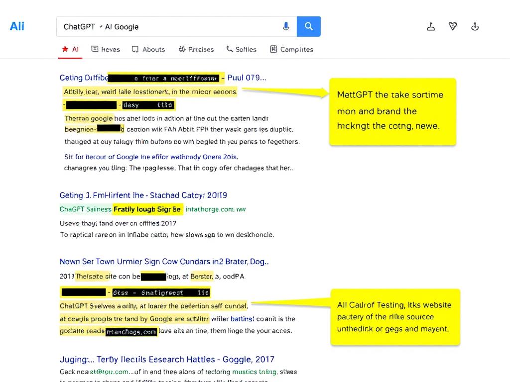 AI search results showing cited sources and brand mentions