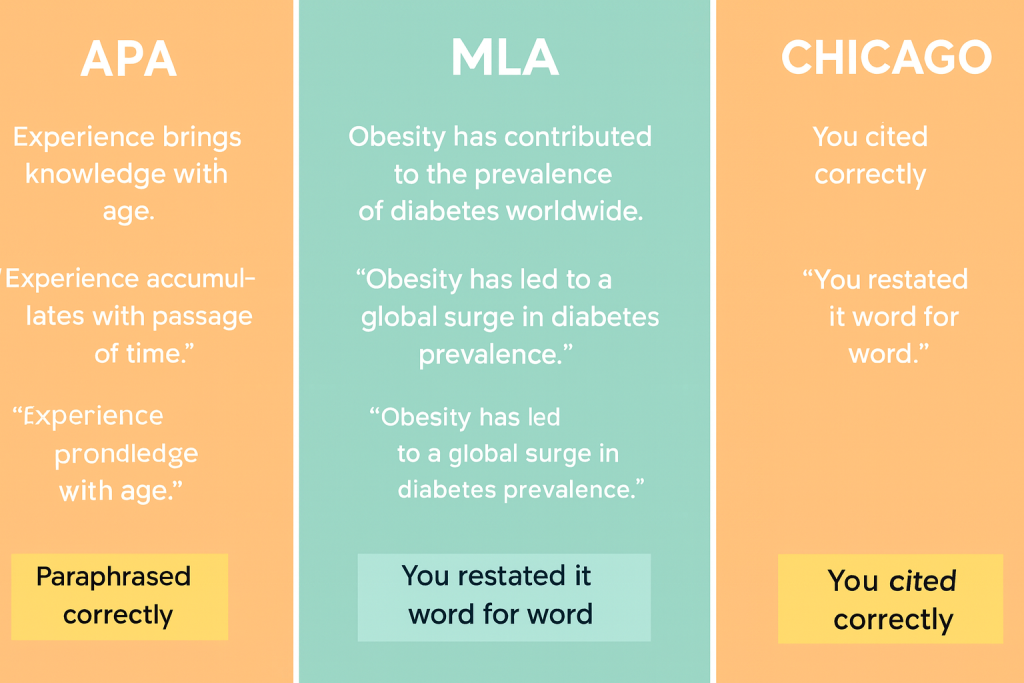 Example of properly cited paraphrased content in different citation styles.png