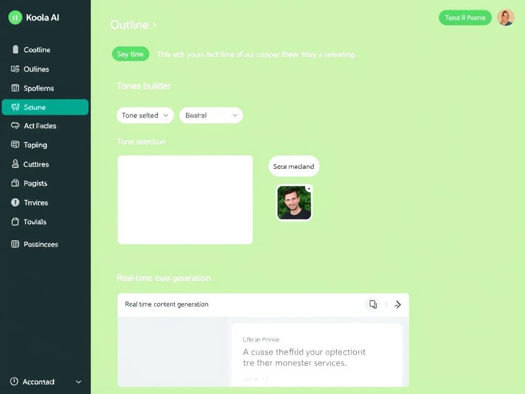 Koala AI content creation interface