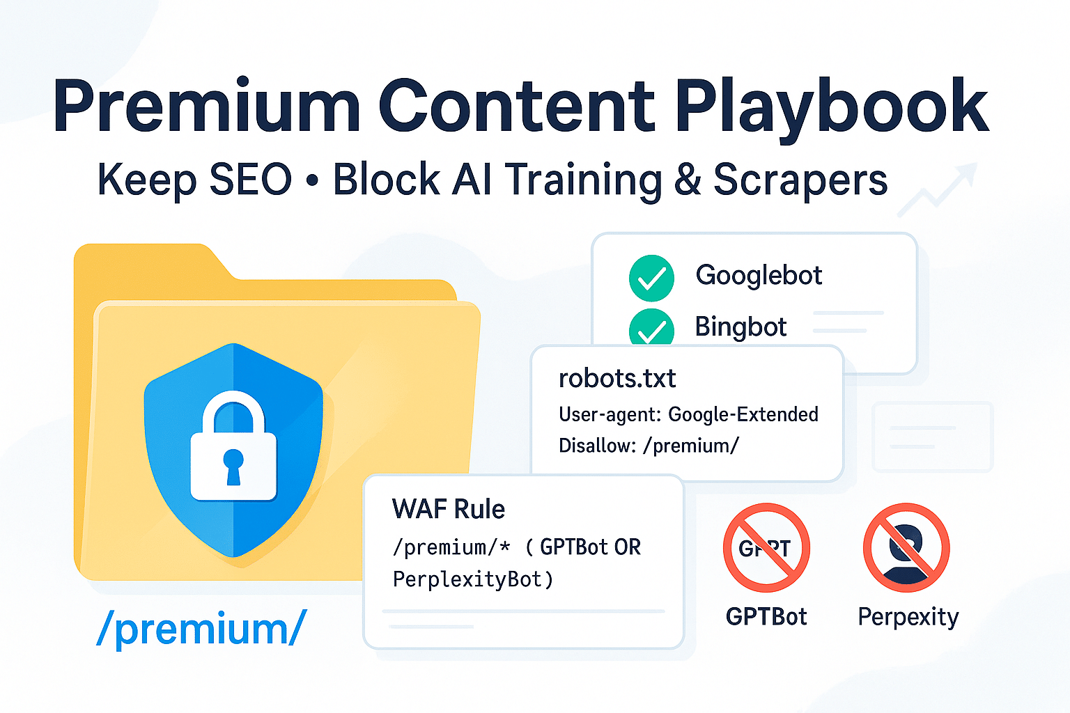 Premium Content Playbook (2025): Keep SEO, Block AI Training & Scrapers From Your Members Area
