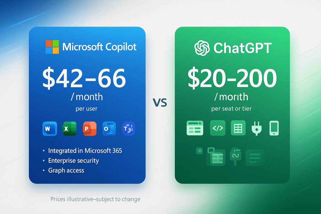Pricing Copilot vs ChatGPT - aihika.com