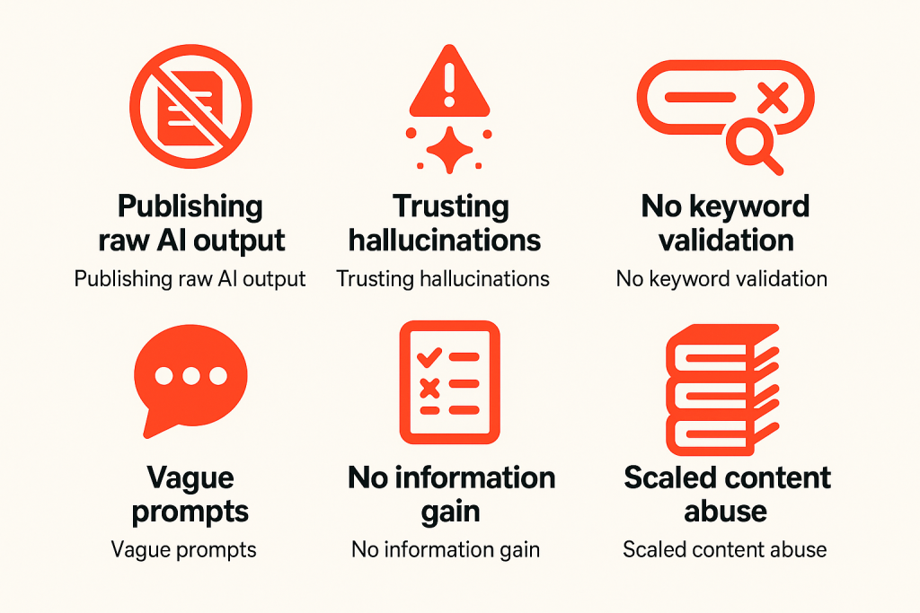 Six critical mistakes to avoid when using ChatGPT for SEO content creation