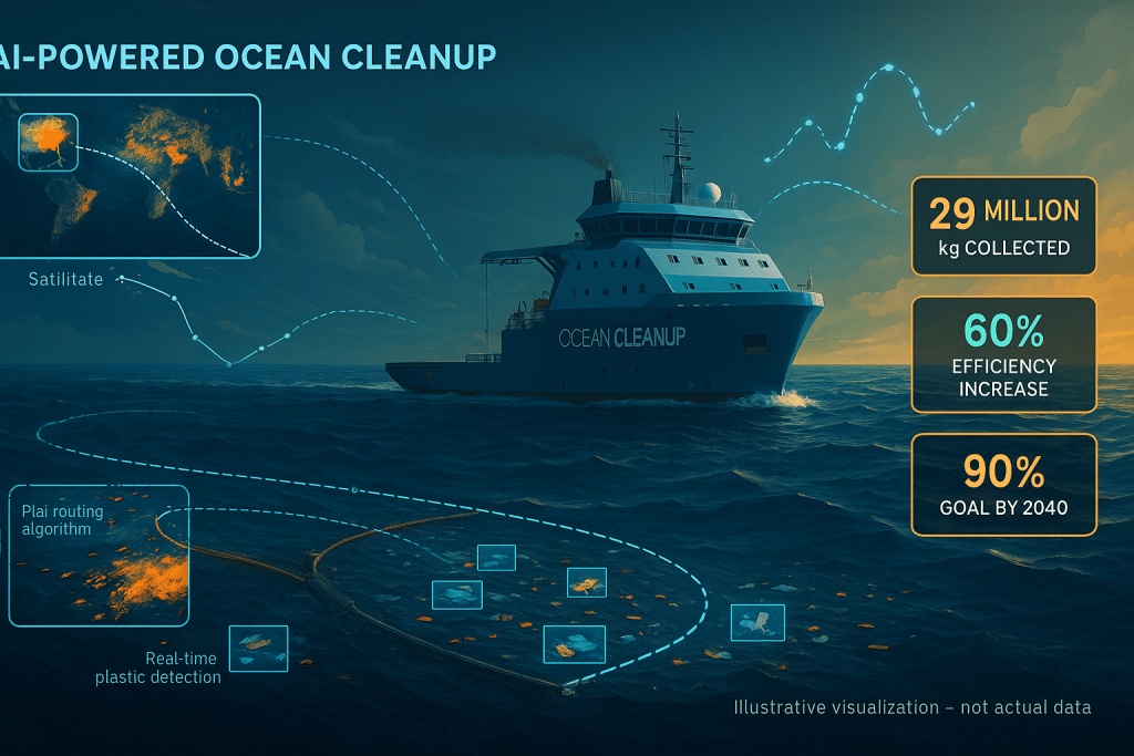 Climate change - The Ocean Cleanup's vessel with AI-powered system - aihika.com