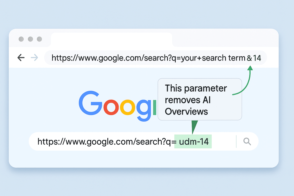 This parameter removes AI Overviews - aihika.com