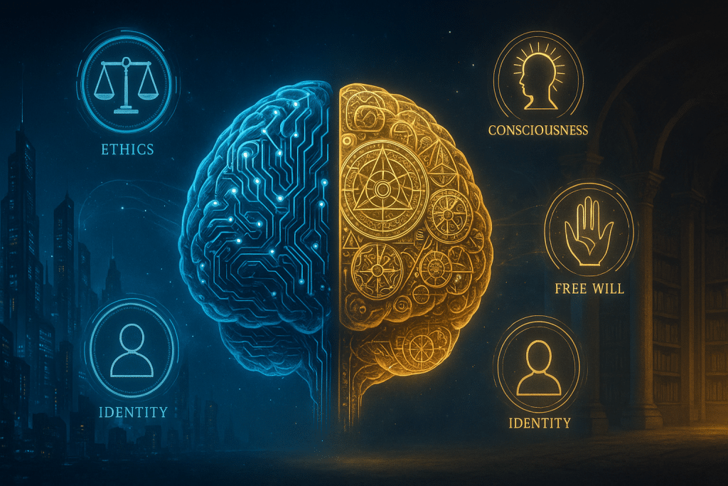 The Shocking Philosophy of AI in Sci-Fi: Ancient Wisdom Driving Today’s Machine Fears 2025 2 Digital brain illustrating the philosophy of AI in sci-fi