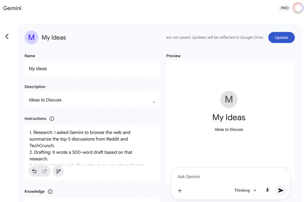 Gemini 3 Review (2025): Is It Finally Better Than GPT-5 for Coding & SEO? 3 Giving custom Gemini 3 Prompt